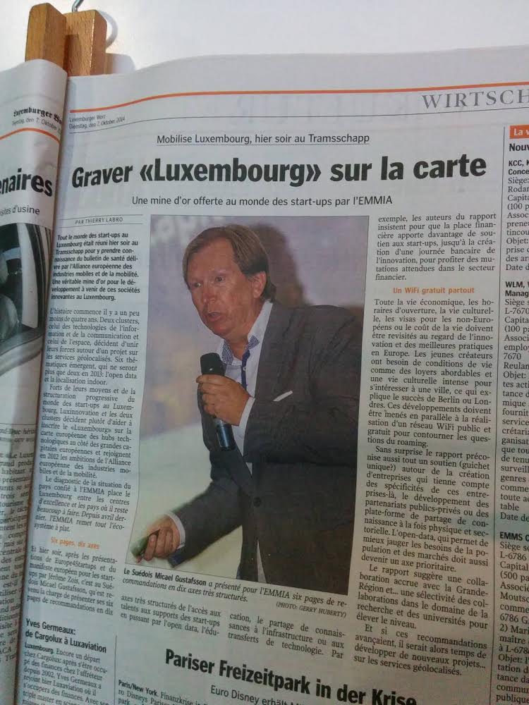 Micael Gustafsson in Luxembourg's national newspapers